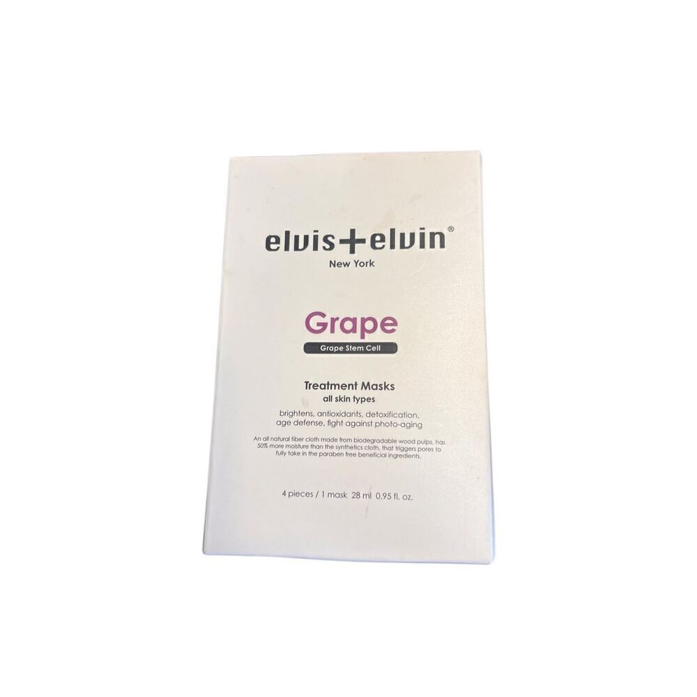 Elvis + Elvin Revitalizing Treatment Masks Grape 4x28ml Masks brightens
